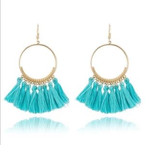 Turquoise tassel earrings